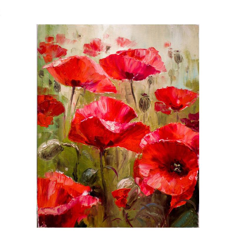 Red Tulip Flowers - DIY Painting By Numbers Kit