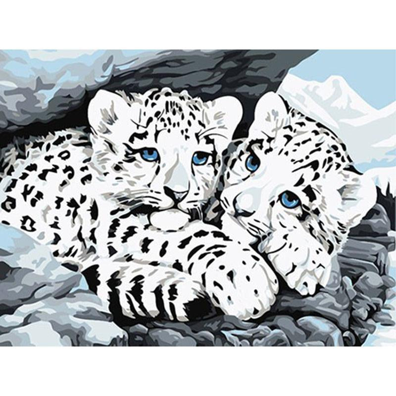 White Leopards - DIY Painting By Numbers Kit