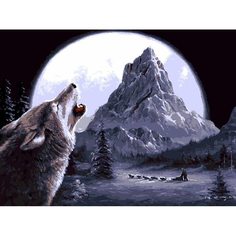 Wolf's Howls - DIY Painting By Numbers Kit