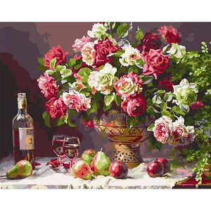 Wine And Roses - DIY Painting By Numbers Kit