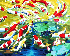 Abstract Fish Pond - DIY Painting By Numbers Kit