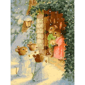 Merry Cute Rabbits - DIY Painting By Numbers Kit