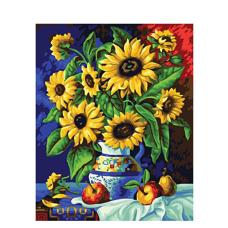 Sunflowers In A Pot - DIY Painting By Numbers Kit