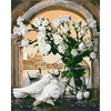 White Doves And Roses - DIY Painting By Numbers Kit