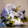 White Flowers Basket - DIY Painting By Numbers Kit