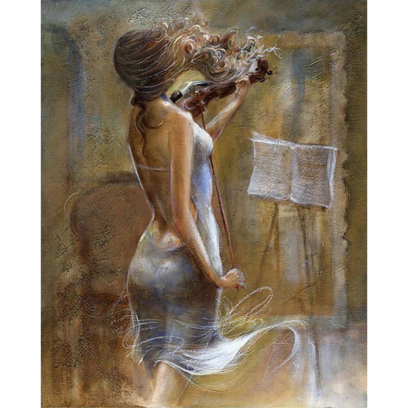 Girl Playing Violin - DIY Painting By Numbers Kit