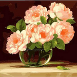 Pink Roses In Glass - DIY Painting By Numbers Kit