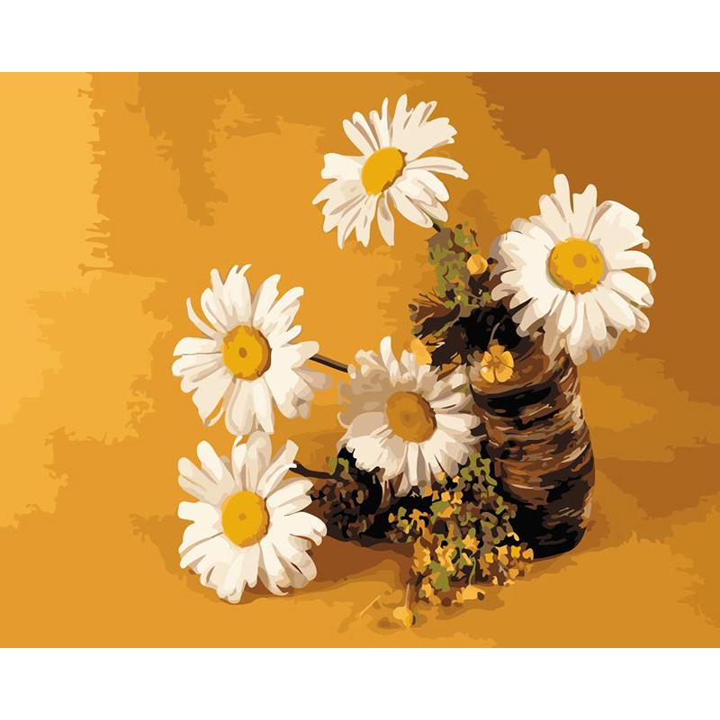 White Daisies - DIY Painting By Numbers Kit