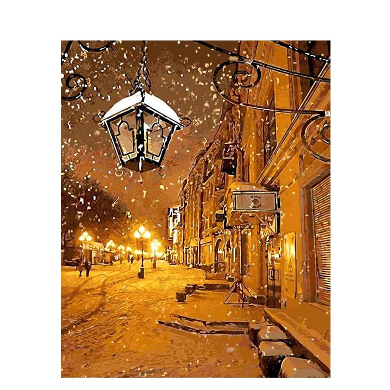 Ukraine Winter Night - DIY Painting By Numbers Kit