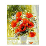 Orange Flowers In Vase - DIY Painting By Numbers Kit