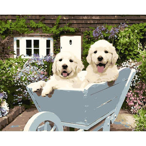 Doggos in a Cart - DIY Painting By Numbers Kit