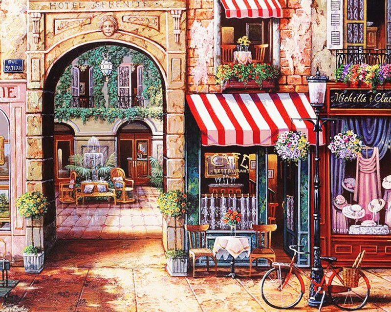 Paris Cafe - DIY Painting By Numbers Kit