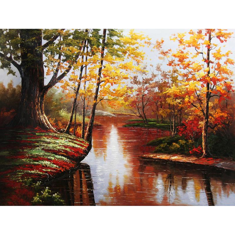 Lake In Forest - DIY Painting By Numbers Kit