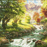 Forest Lake In Spring - DIY Painting By Numbers Kit