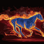 Abstract Horse On Fire - DIY Painting By Numbers Kit