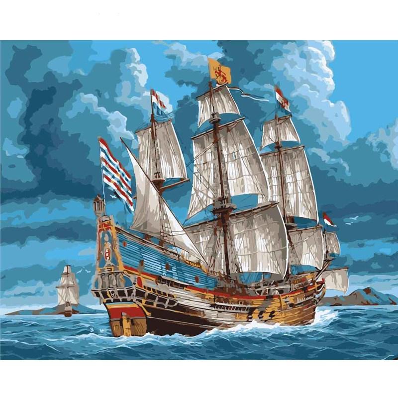 A Pirate Ship - DIY Painting By Numbers Kit