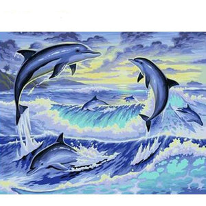 Dolphin Art - DIY Painting By Numbers Kit