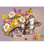 Flowers and Kittens - DIY Painting By Numbers Kit