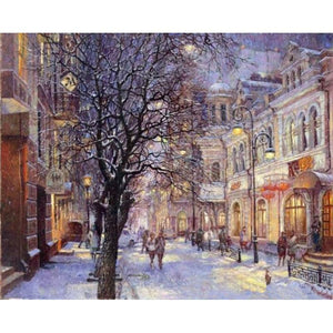 City In the Snow - DIY Painting By Numbers Kit