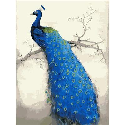 Blue Peacock - DIY Painting By Numbers Kit