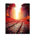 Rail Tracks In Autumn - DIY Painting By Numbers Kit