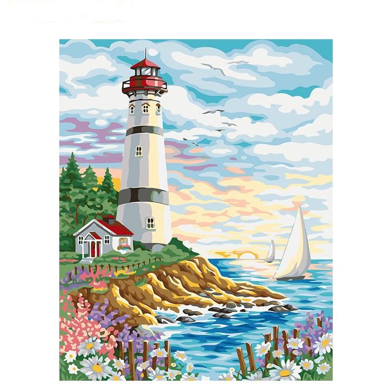 Lighthouse Port - DIY Painting By Numbers Kit