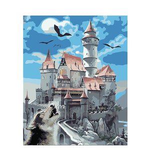 Wolf At The Castle - DIY Painting By Numbers Kit