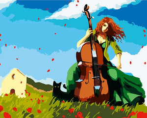 Woman Playing Violin - DIY Painting By Numbers Kit