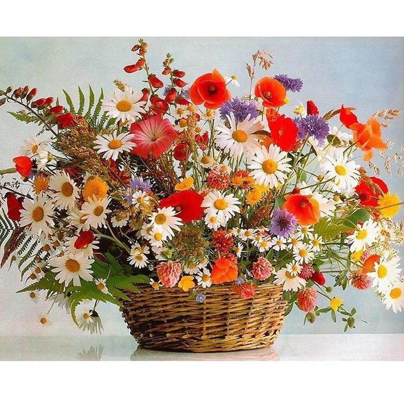 Multicolored Flower Basket - DIY Painting By Numbers Kits