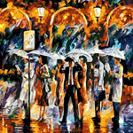 People At Station In Rain - DIY Painting By Numbers Kit