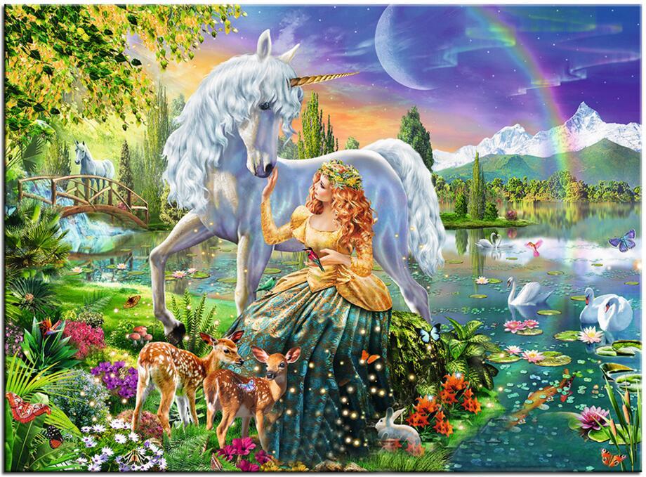 Beauty And Unicorn - DIY Painting By Numbers Kit