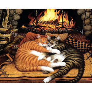 Lazy Sleepy Cats - DIY Painting By Numbers Kit