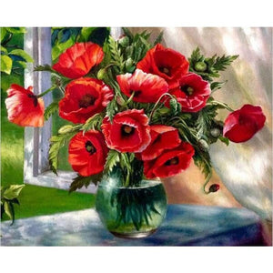 Red Tulip Flowers - DIY Painting By Numbers Kit