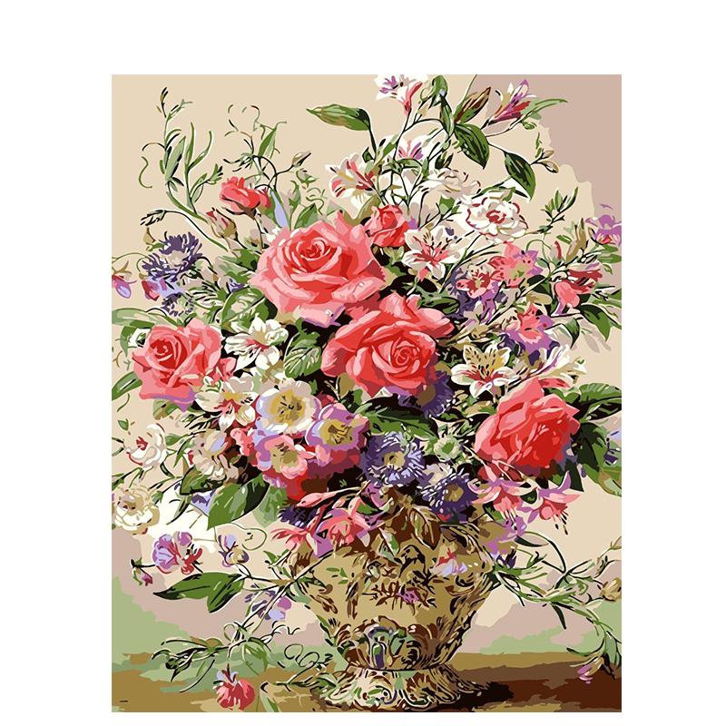 Pot Of Roses - DIY Painting By Numbers Kit