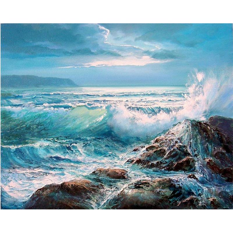 Waves Crashing - DIY Painting By Numbers Kit