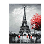 BnW Red Eiffel - DIY Painting By Numbers Kits