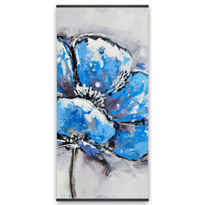 Abstract Blue Petals - Wooden Magnetic Frame