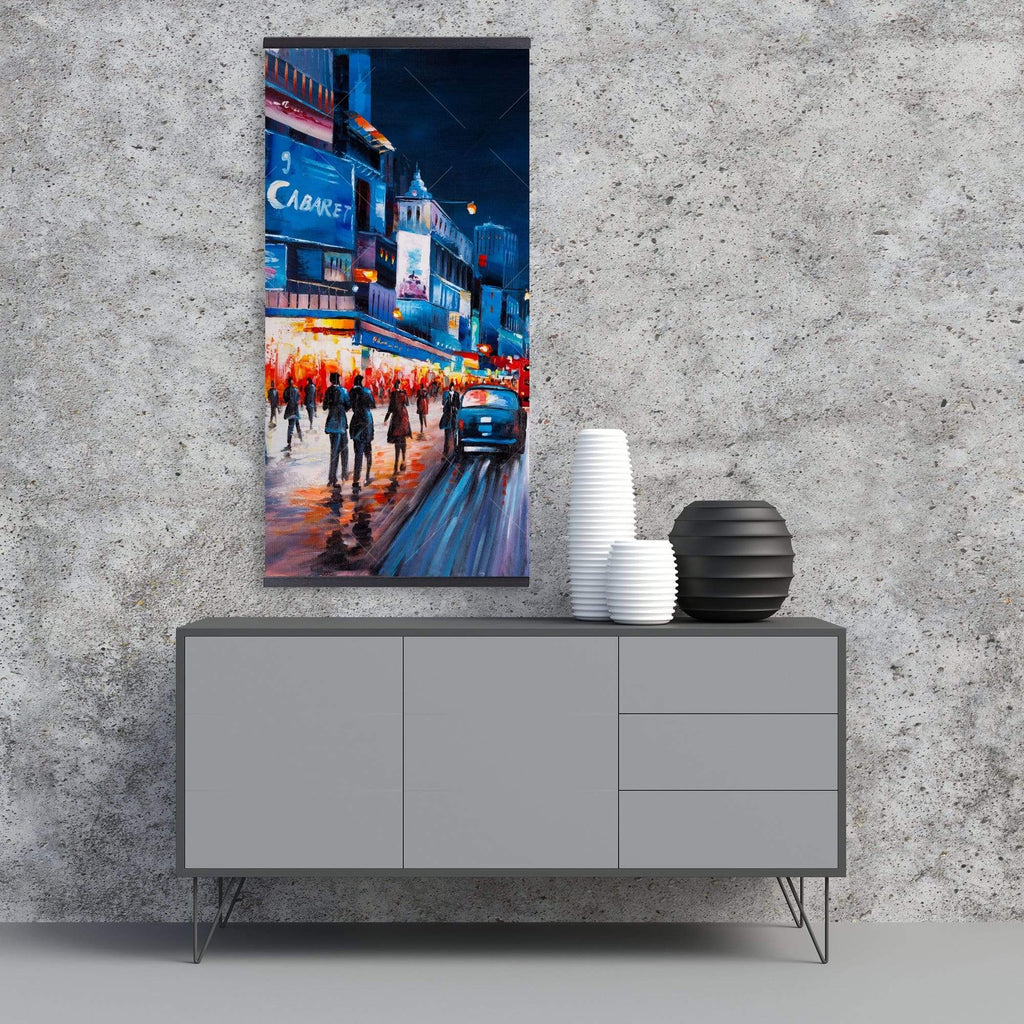 Abstract Busy City - Wooden Magnetic Frame