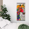 Abstract Colorful Horse With Paint Splash - Wooden Magnetic Frame