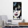Abstract Colorful Woman Face Made From Dots - Wooden Magnetic Frame