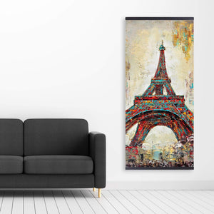 Abstract Eiffel Tower - Wooden Magnetic Frame