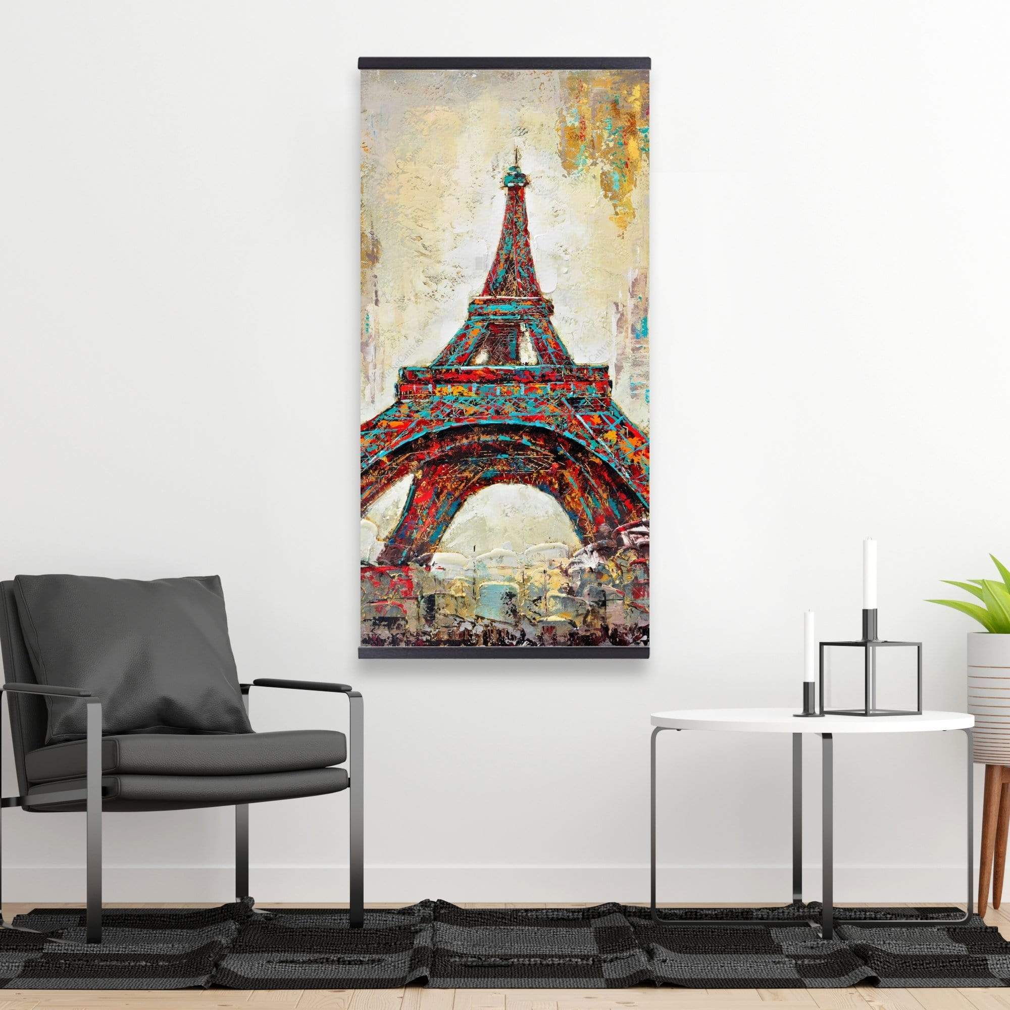 Abstract Eiffel Tower - Wooden Magnetic Frame