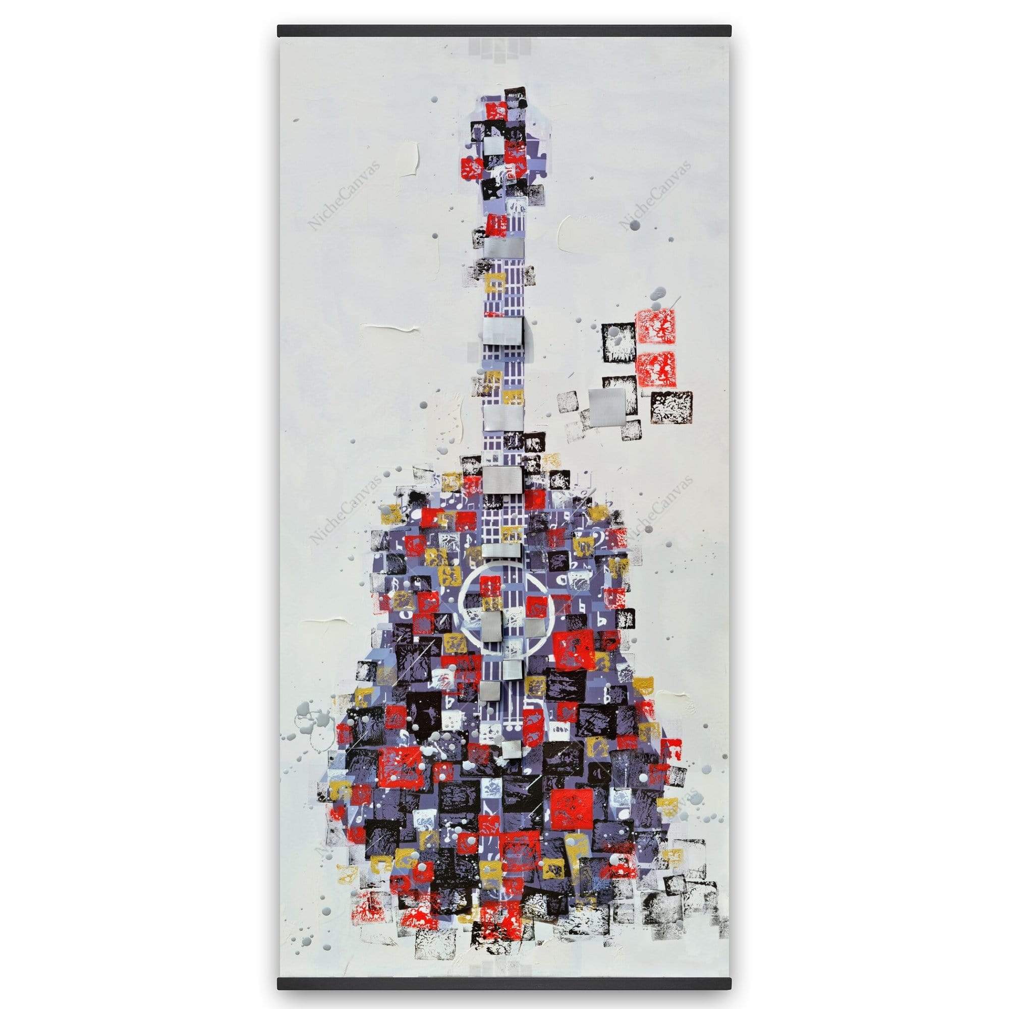 Abstract Guitar Made Of Shapes - Wooden Magnetic Frame