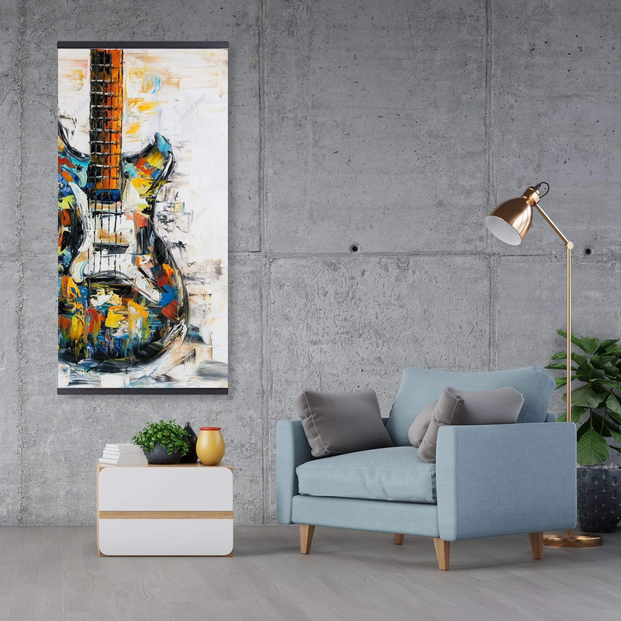 Abstract Guitar - Wooden Magnetic Frame