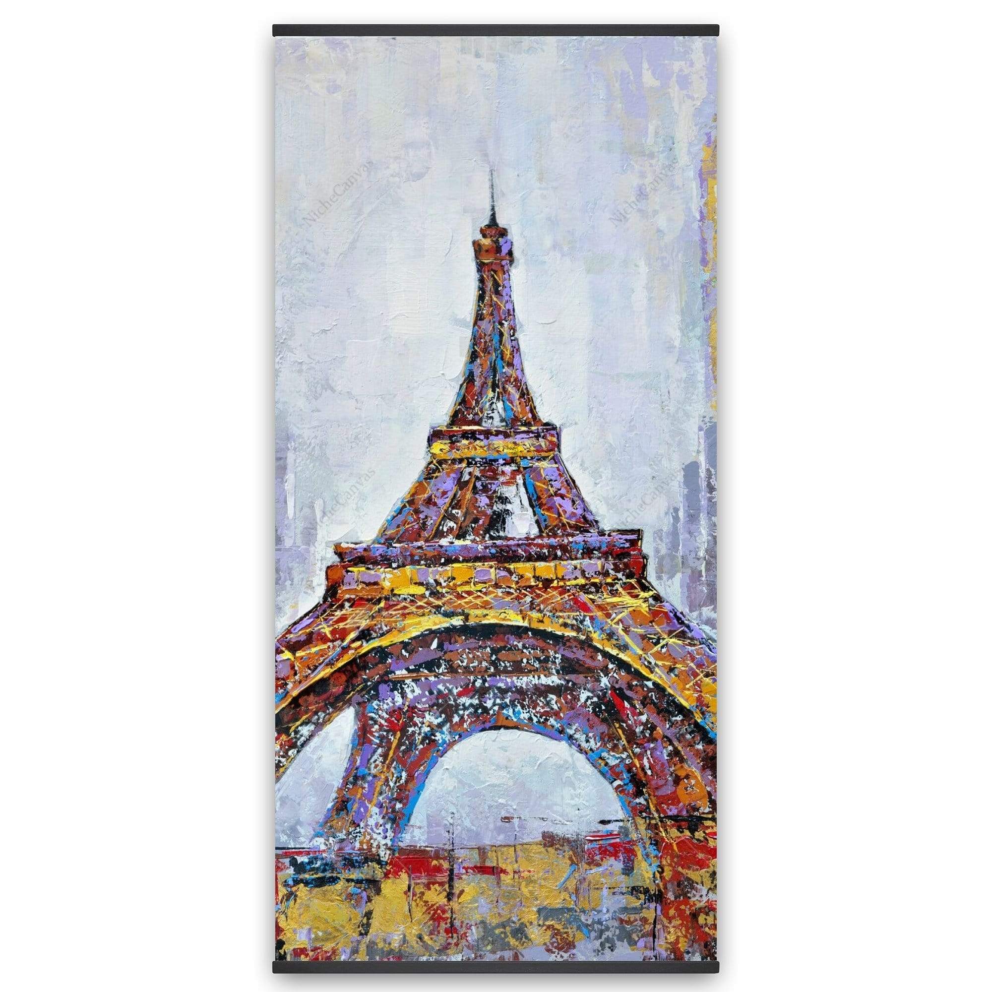 Abstract Paint Splash Eiffel Tower - Wooden Magnetic Frame