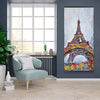 Abstract Paint Splash Eiffel Tower - Wooden Magnetic Frame