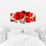 Abstract Paint Splash Red Flowers