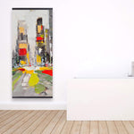 Abstract Texturized Cityscape - Wooden Magnetic Frame