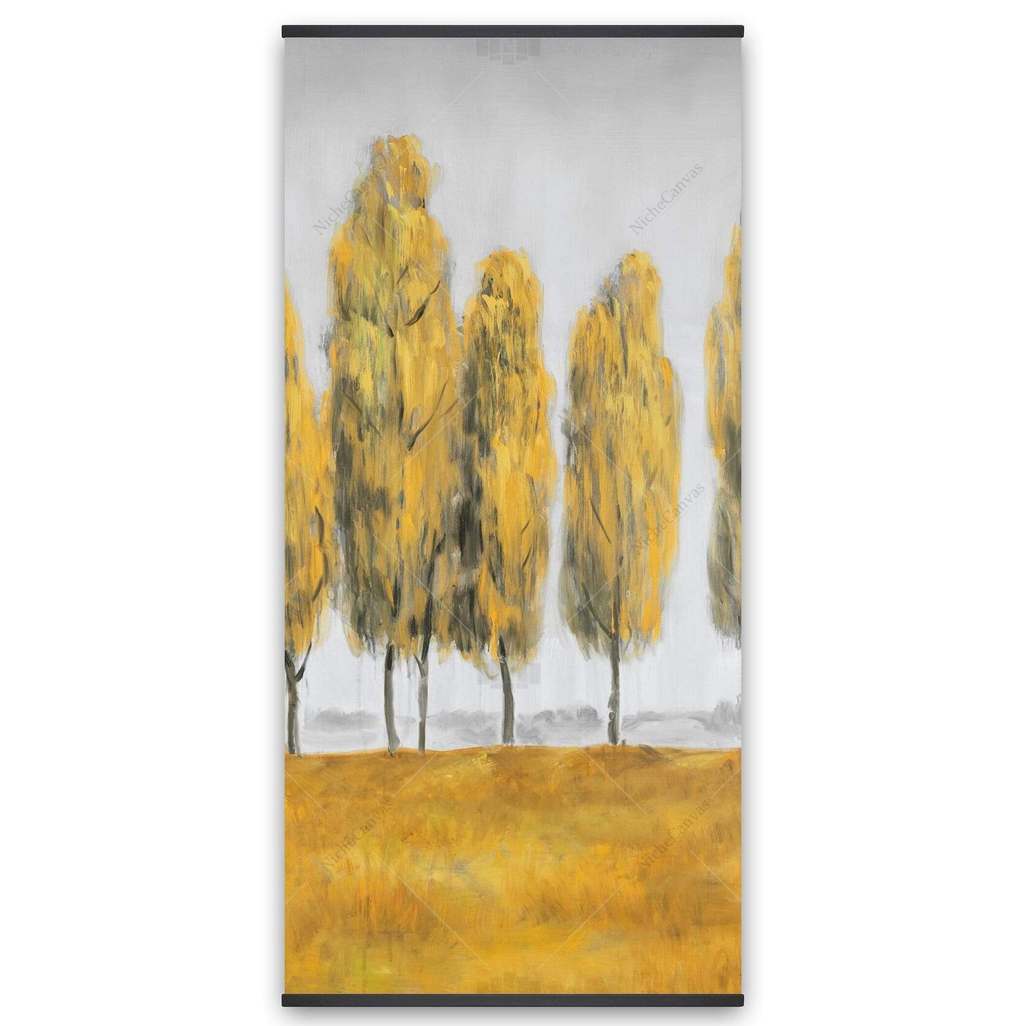 Abstract Yellow Trees - Wooden Magnetic Frame