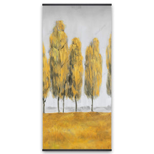 Abstract Yellow Trees - Wooden Magnetic Frame